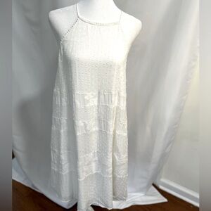 BRAND NEW LOFT WHITE HALTER DRESS with tags size MEDIUM with beautiful p…
